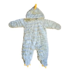 Baby Koala Baby Green Dinosaur One Piece Hooded Jumpsuit Bunting Size 3-6 Months